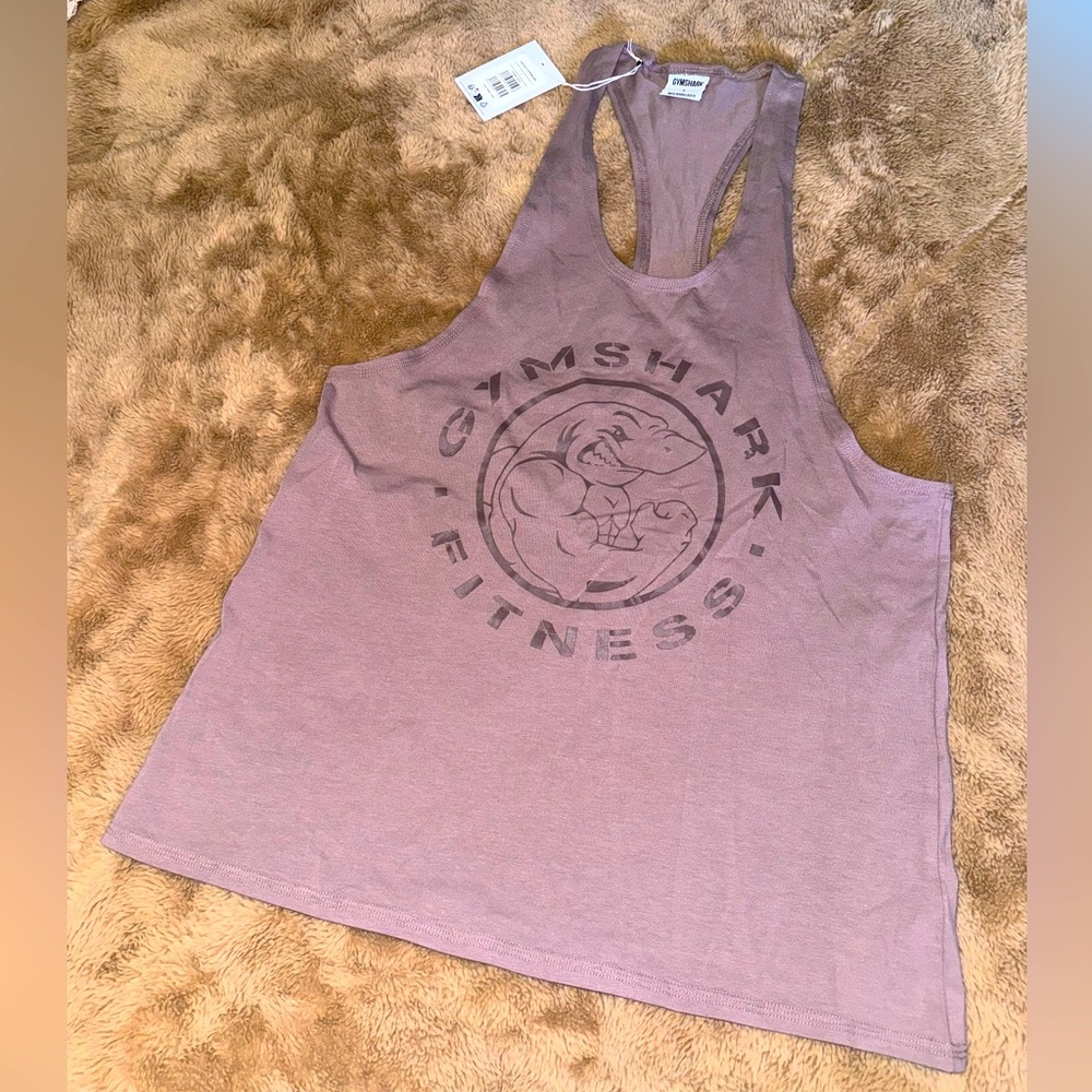 Men’s gymshark legacy stringer tank top shirt size large lg washed muave